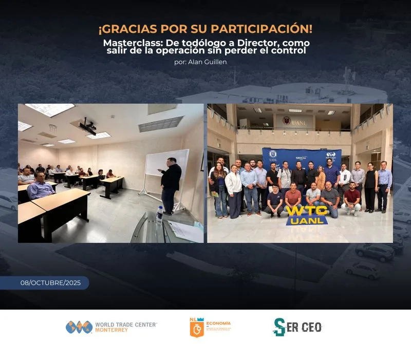 Alan Guillén impartiendo masterclass a empresarios